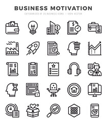 Set of Lineal Business Motivation Icons. Lineal art icon. Vector illustration