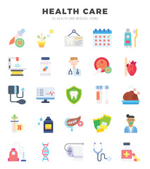 HEALTH CARE icons set for website and mobile site and apps.