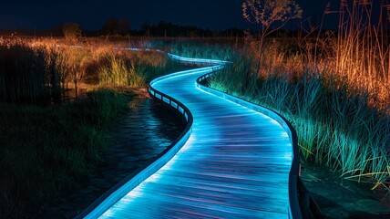 Bioluminescent Marsh Boardwalk