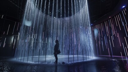 Interactive Light-Water Sculpture
