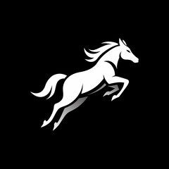 flat-vector-logo-for-horse--jumping--simple--graph