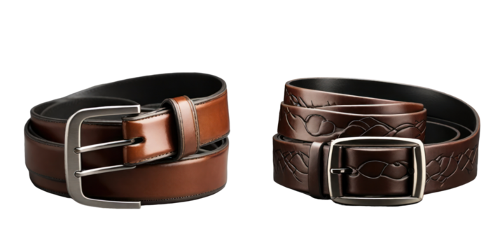 set of belt isolated on transparent background - Powered by Adobe