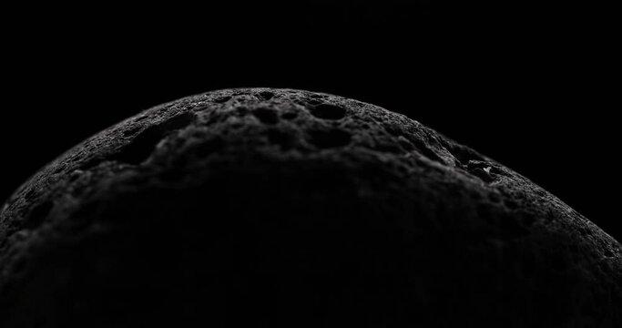 Lunar-like Craters on a Rocky Surface. Close-up, shallow dof.