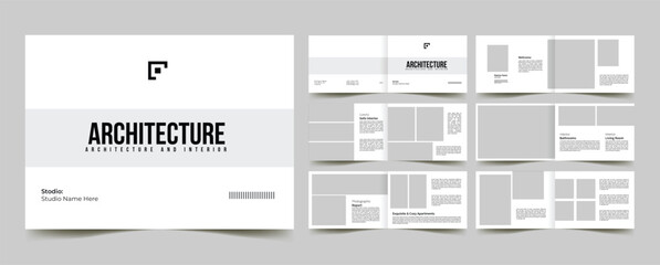 architecture interior landscape portfolio layout template or catalog portfolio brochure design 