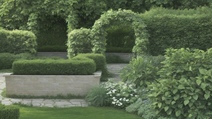 stone path in garden