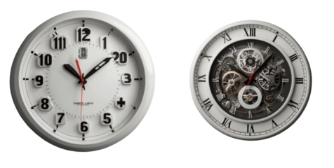 set of clock isolated on transparent background