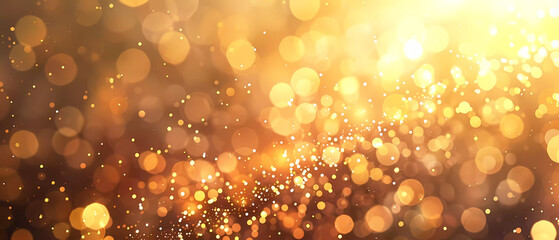 Golden abstract background new year eve bokeh. Generative ai design concept art.