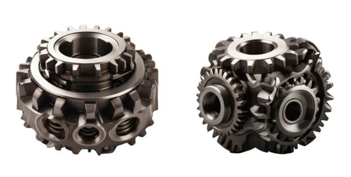 set of gear isolated on transparent background