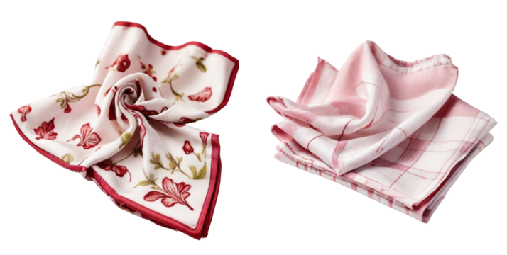 set of handkerchief isolated on transparent background