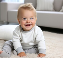 A young child is playing on a wooden floor