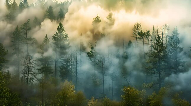 Genetically enhanced forest capable of regenerating after wildfires, designed for resilience