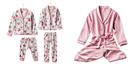 set of pajamas isolated on transparent background
