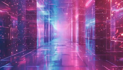 A server room with dominant pink hues, a blend of technological sophistication and abstract artistry. 🌸💻 Embrace the future in style and innovation! #TechArt