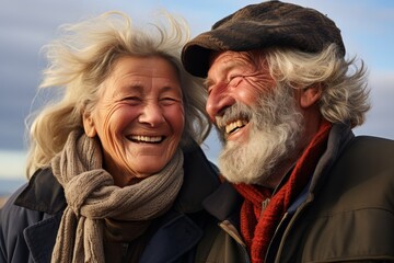 A man and woman are smiling at the camera