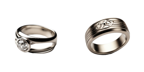 set of ring isolated on transparent background