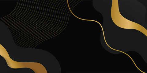 Obraz premium Modern black and gold abstract background vector