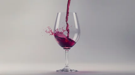 Zelfklevend Fotobehang Pouring Red Wine into Glass © MP Studio