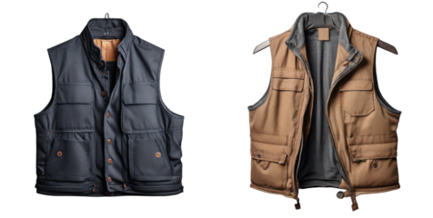 set of vest isolated on transparent background