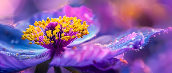 Flower in vibrant color macro closeup. Generative ai design concept. - obrazy, fototapety, plakaty