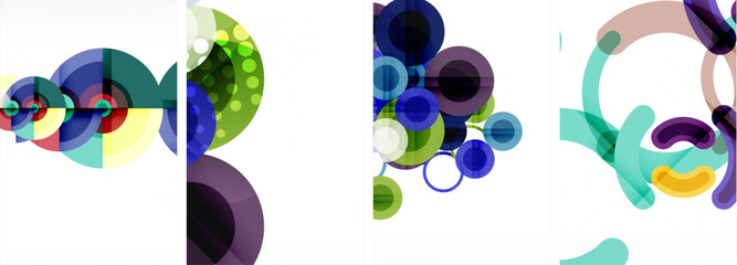 A creative artwork made with a collage of colorful circles in shades of purple, violet, and magenta on a white background, resembling a natural organism