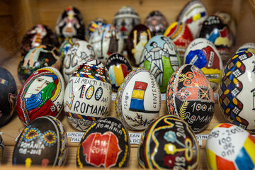 The colorful painted eggs of Ciocanesti in Romania
