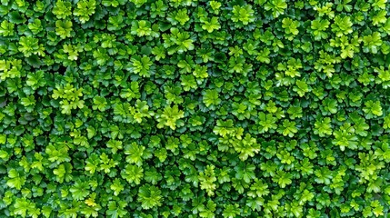 Fototapeta premium Close up texture of small green leaves in hedge wall, evergreen eco plant in garden