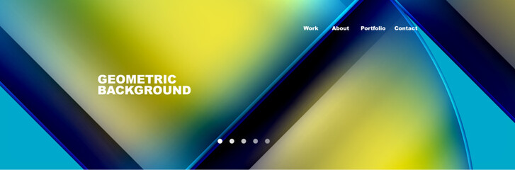 it is a geometric background with a blue and yellow gradient . High quality