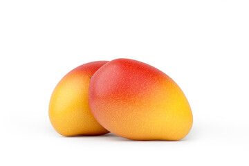 Fresh Red ripe mango fruit isolated on white background.