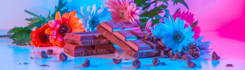 Chocolate garden party, cocoascented flowers, nature and nibbles  916  - obrazy, fototapety, plakaty