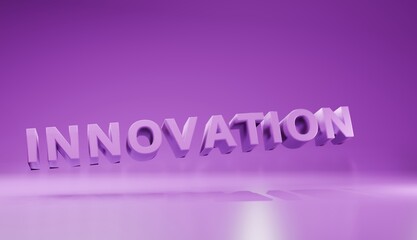 Purple background with the word innovation