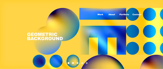 A vibrant geometric background featuring electric blue and yellow circles on a yellow backdrop. Perfect for engineering, graphics, logos, or branding in games