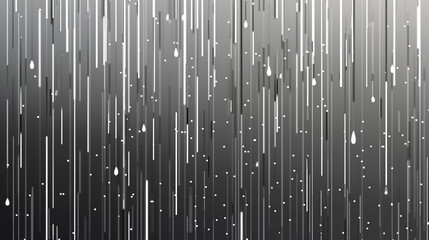 Silver cascades of digital rain on grey-to-black symbolize the flow of ceaseless digital information. - obrazy, fototapety, plakaty