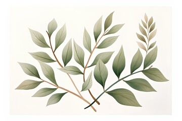 Eucalyptus branch with leaves. Hand drawn vector illustration. - obrazy, fototapety, plakaty