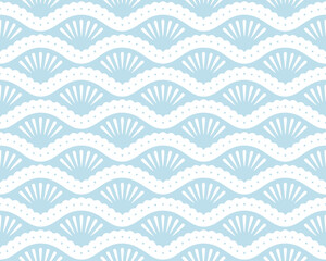 Seamless pattern with light blue waves