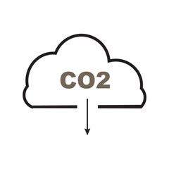 Carbon dioxide or CO2 vector icon on a white background 