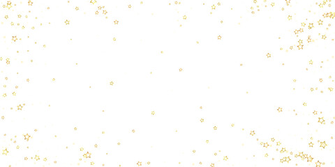 Naklejka premium Christmas spirit. Scattered falling stars. Festive christmas confetty overlay template. Festive stars vector illustration on white background.