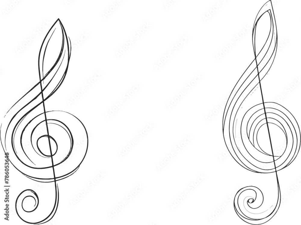 Poster Continuous line music note