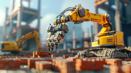Robotic Construction Worker Laying Bricks and Building Infrastructures for the Future