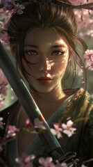 portrait of a woman in a kimono