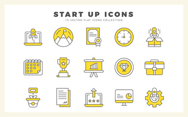 15 Start up Two Color icon pack. vector illustration.
