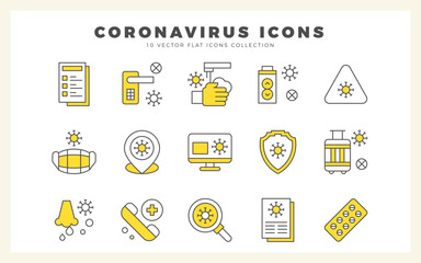 15 Coronavirus Two Color icon pack. vector illustration.