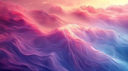 Fototapeta premium Imagine a 3D space where soft gradients of color blend together, forming a fluid and continuous spectrum that wraps around the viewer in a cozy embrace.