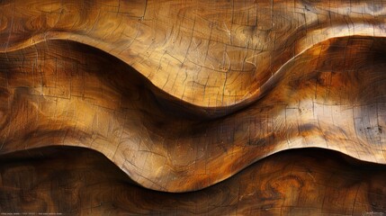 Organic brown wood art  abstract closeup of detailed waving wall texture background