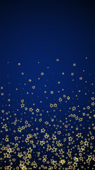 Starry night fairy tale background. Cute sparkling twinkles, christmas spirit in the air. Festive stars vector illustration on dark blue background. - 786057234
