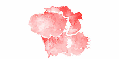 Modern creative watercolor background for trendy design. Stylish red watercolor splatter texture stain design. Red watercolor brush paint background. Splash brush red watercolor on paper.