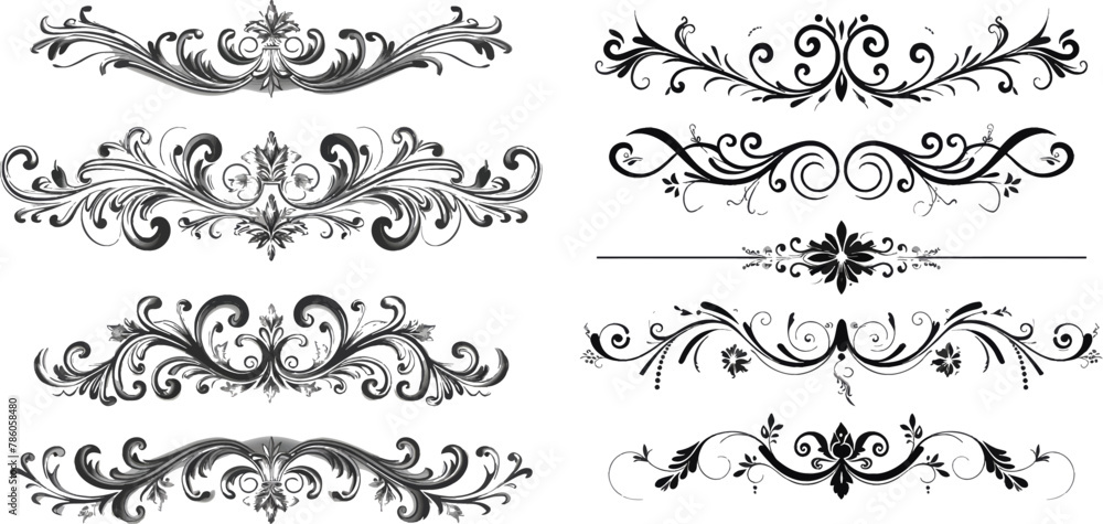 Wall mural Vintage calligraphic dividers