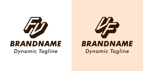 Obraz premium Letters FV and VF 3D Monogram Logo, Suitable for business with FV or VF initials