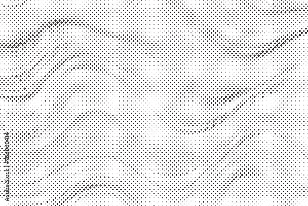 Poster ackground with squares halftone dots. Halftone vector background. Monochrome halftone pattern. Abstract geometric dots background. Pop Art comic background for website, card, poster.