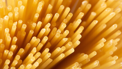 Raw dry spaghetti  italian pasta texture background.