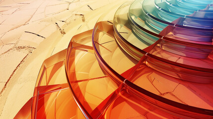 "Desert ambiance captured in a glass spiral from soft beige to red."